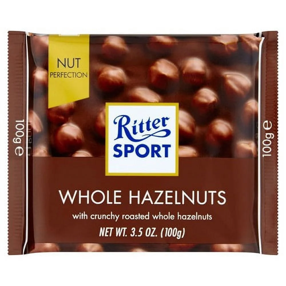 Ritter Sport Bars, Milk Chocolate with Whole Hazelnuts, 3.5 Ounce (Pack of 10)