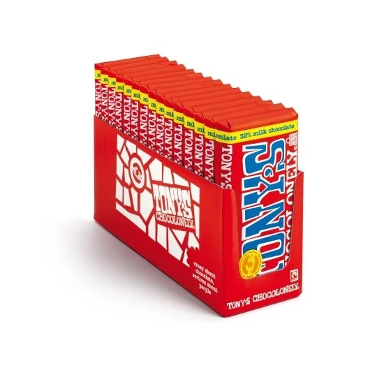 Tony's Chocolonely Chocolonely Milk Chocolate Bar, 32%, 6.35 oz - Case of 15