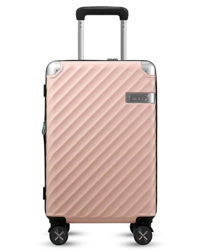 LUGGEX Luggage with Spinner Wheels, Polycarbonate Expandable Hard Shell Suitcase, Carry On 20 Inch, Charcoal Metallic