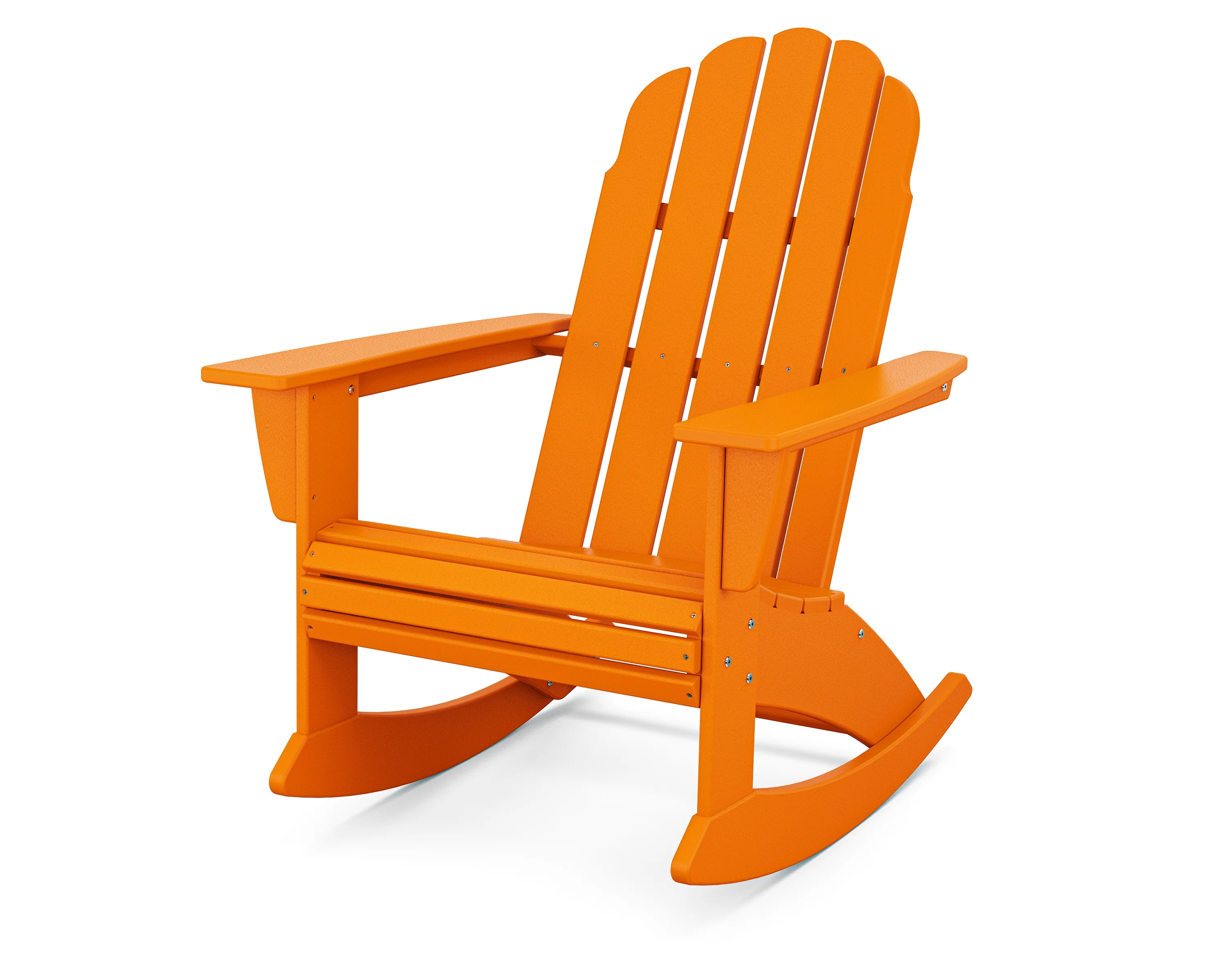 POLYWOOD Vineyard Curveback Adirondack Rocking Chair in Tangerine
