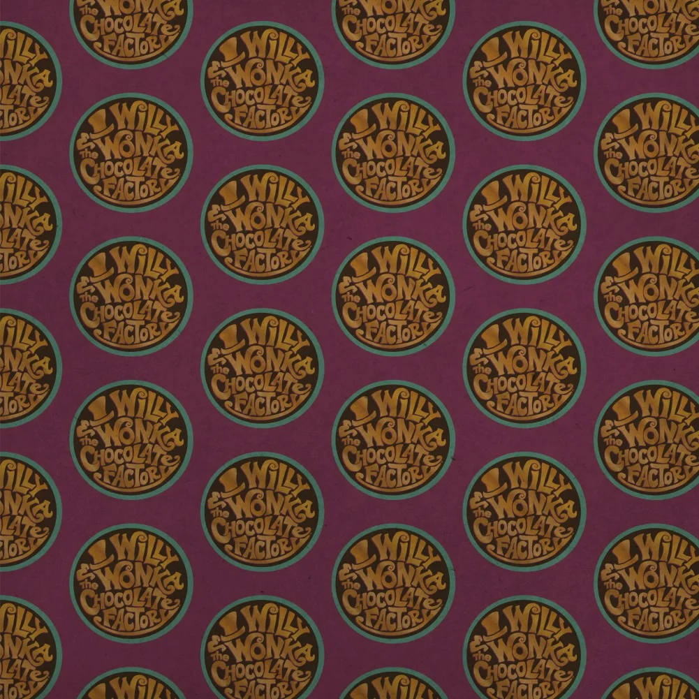 Willy Wonka and the Chocolate Factory Logo Premium Kraft Roll Gift Wrap Wrapping Paper