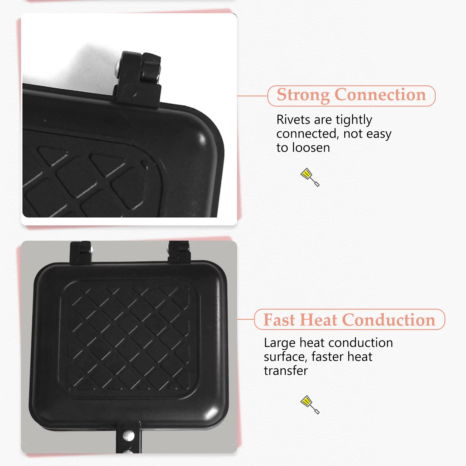 Gecheer Toasted Sandwich Maker Non-stick Grilled Sandwich Panini Maker With Insulated Handle Hot Sandwich Maker Grilled Cheese Machine