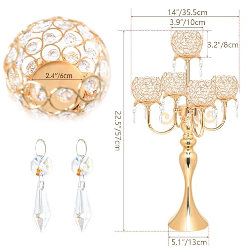 Crystal Tea Light Candle Holders Set - 14