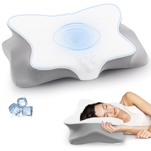 Cervical Neck Pillow for Pain Relief: Ergonomic Orthopedic Contour Pillow - Memory Foam Pillows (Butterfly)
