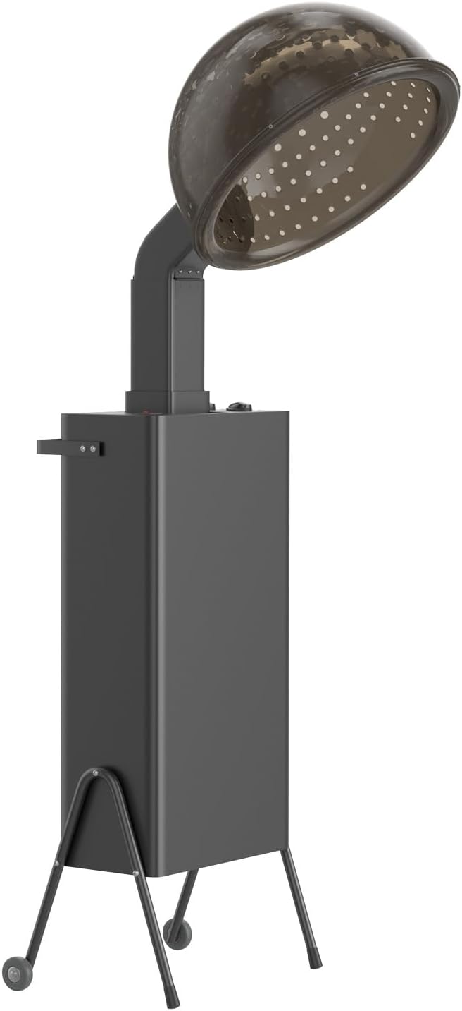 Paddie Professional Portable Hooded Conditioning Salon Hair Dryer 1000W with Stand/Removable Wheels, 60-minute Timer, Temperature Adjustable, Angle & Height Adjustable Downdraft Hood