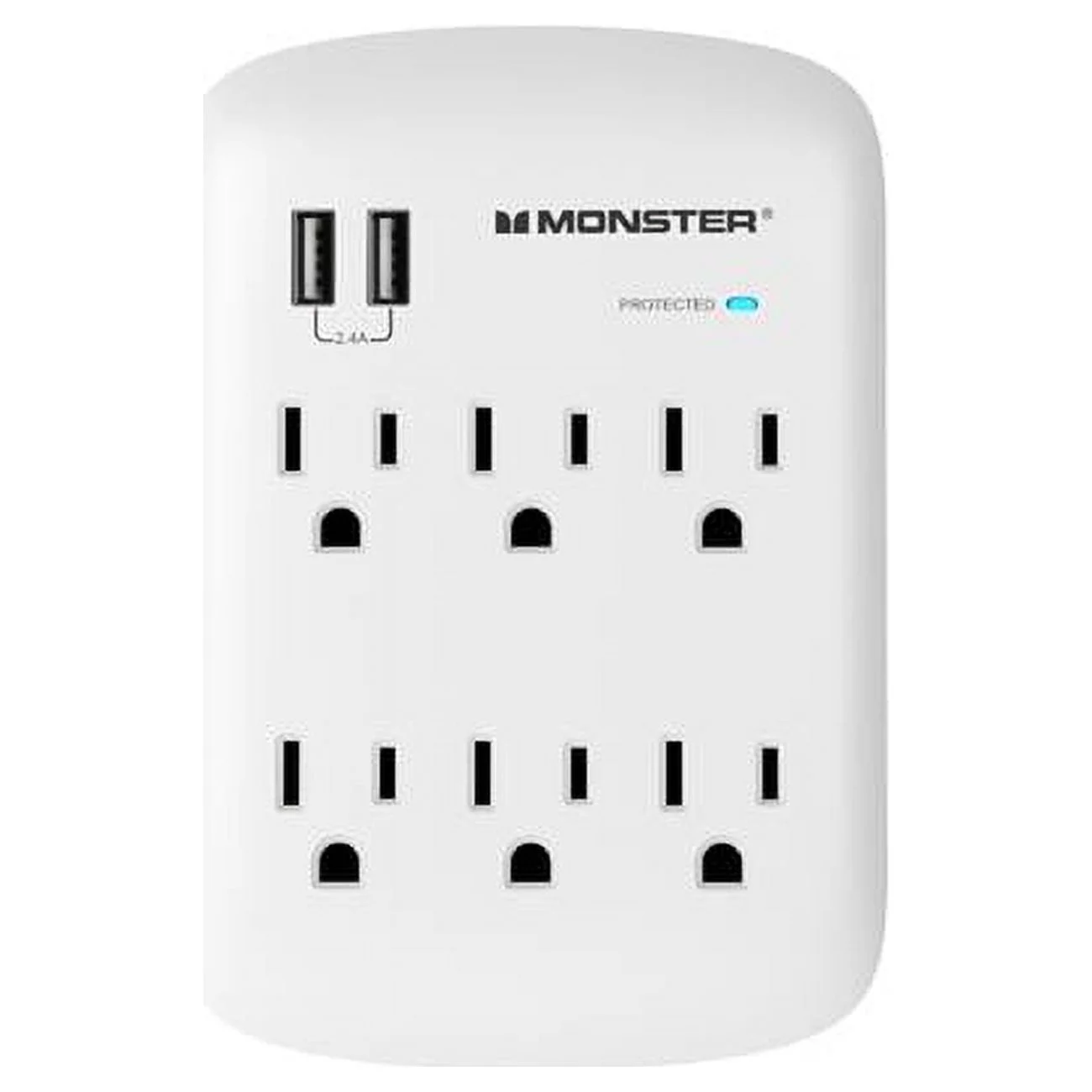Monster 1604 Just Power It Up Surge Protector Wall Tap, 1875 Watts, 125 Volts