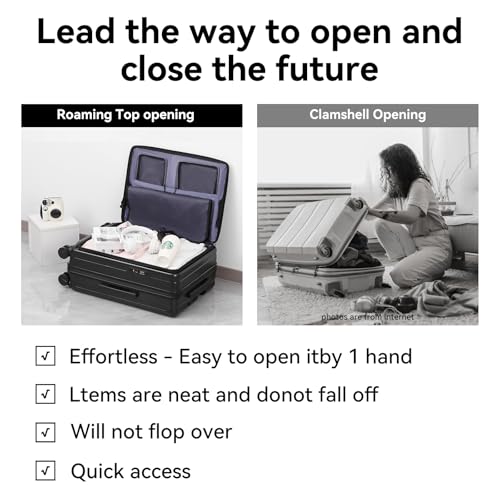 ROAMING Grace Expandable Carry On Luggage Airline Approved, 20 Inch Hardside Carry On Suitcase with Wheels, Travel Harshell Spinner Small Luggage with Tsa Lock, Jade cyan, 20-Inch Carry-On