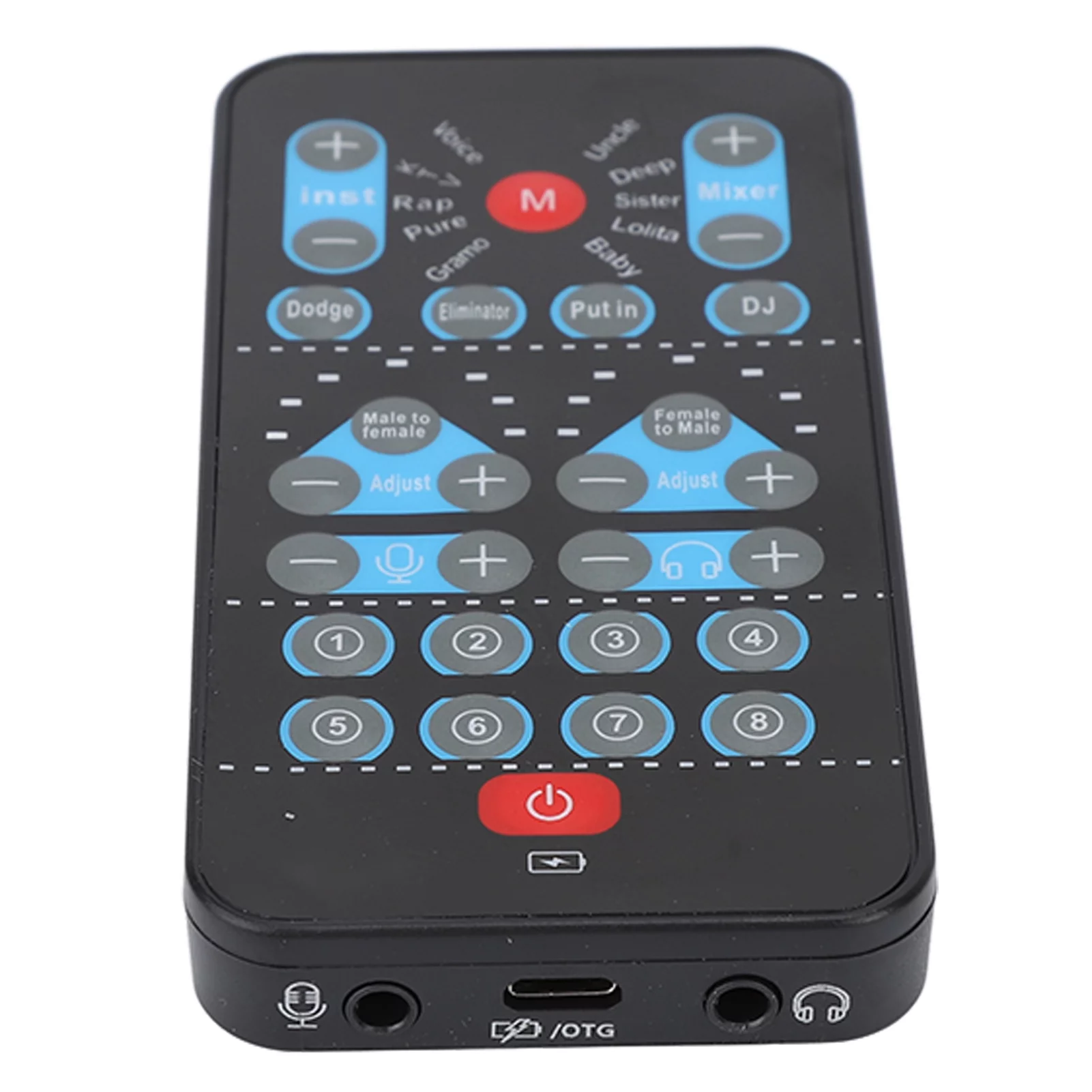 Voice Changer Device, Handheld Sound Changer Card Multi Languages Karaoke Function Fine Tuning For Computer For Live Streaming