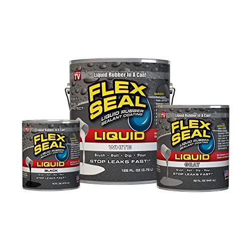 Flex Seal Liquid, 32 oz, White, Liquid Rubber Coating Sealant, Waterproof, Flexible, Breathable, and UV Resistant, Roof Repair, Basements, RV, Campers, Trailers, Marine, EPDM, Masonry