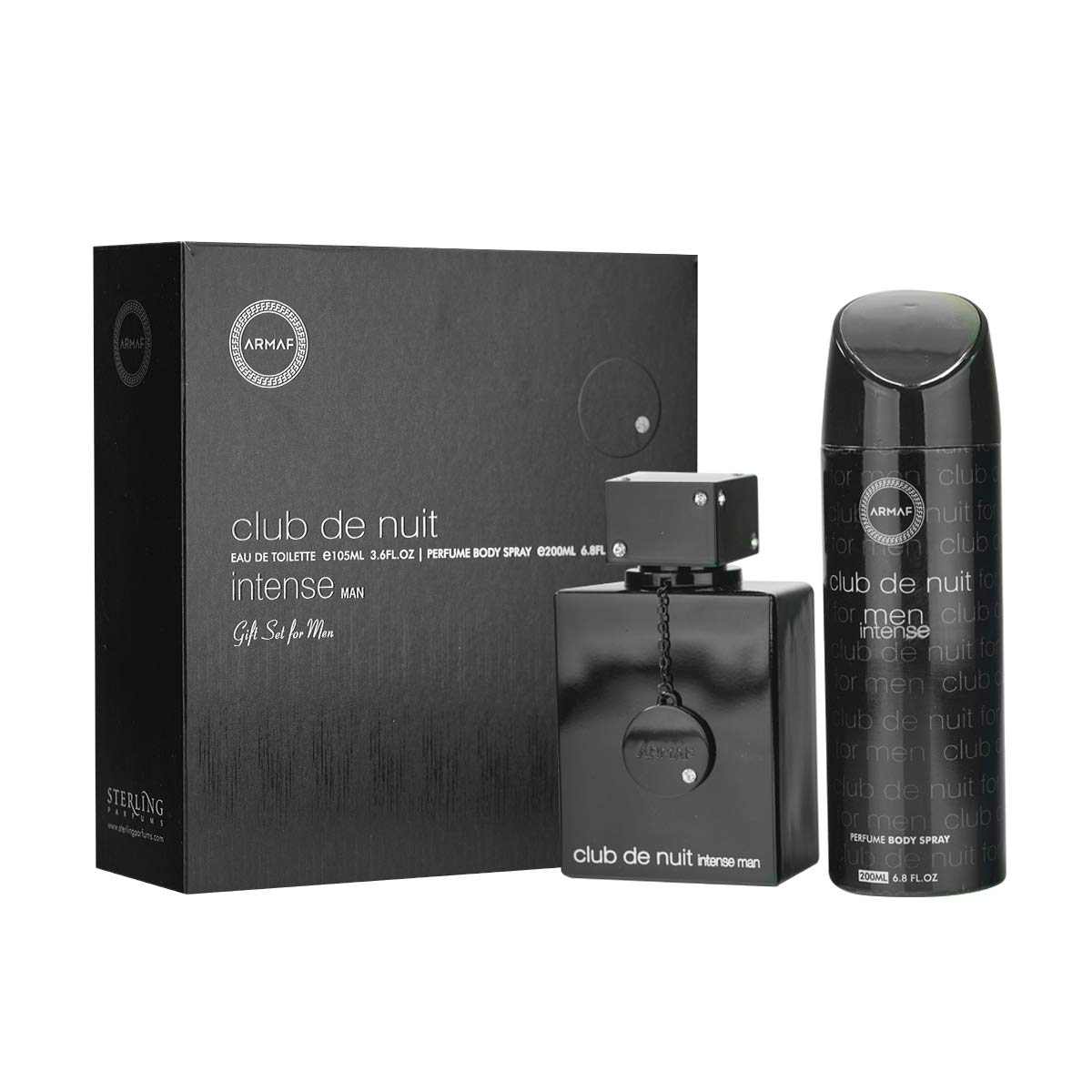 ARMAF Club De Nuit Intense 2-Piece Set for Men, (3.6 Oz Eau De Toilette Spray + 6.8 Oz Body Spray)