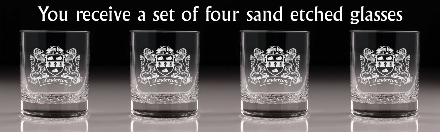 Henderson Irish Coat of Arms Nob Hill Tumblers - Set of 4