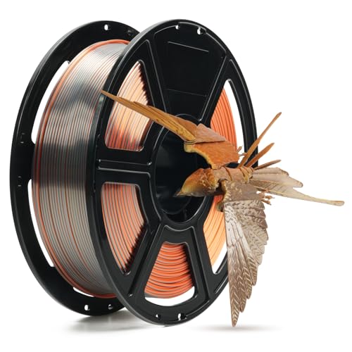 FLASHFORGE Silk PLA Filament 1.75mm, 3D Printer Filament 1kg (2.2lbs) Spool, Smooth and Silky Texture 3D Printing Filament, Dimensional Accuracy +/- 0.02mm