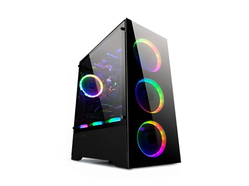 Bgears b-Voguish-RGB Gaming PC ATX case, Include: 6 x 120mm ARGB Fans, 1 x 10 Fans Controller, 1 x Remote Controller, USB3.0, Support up to EATX Motherboard, Support Graphic Card up to 380mm Long