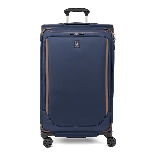 Travelpro Crew Classic Lightweight Softside Expandable Checked Luggage, 8 Wheel Spinner Suitcase, TSA Lock, Men and Women, Checked Large 29-Inch, Patriot Blue