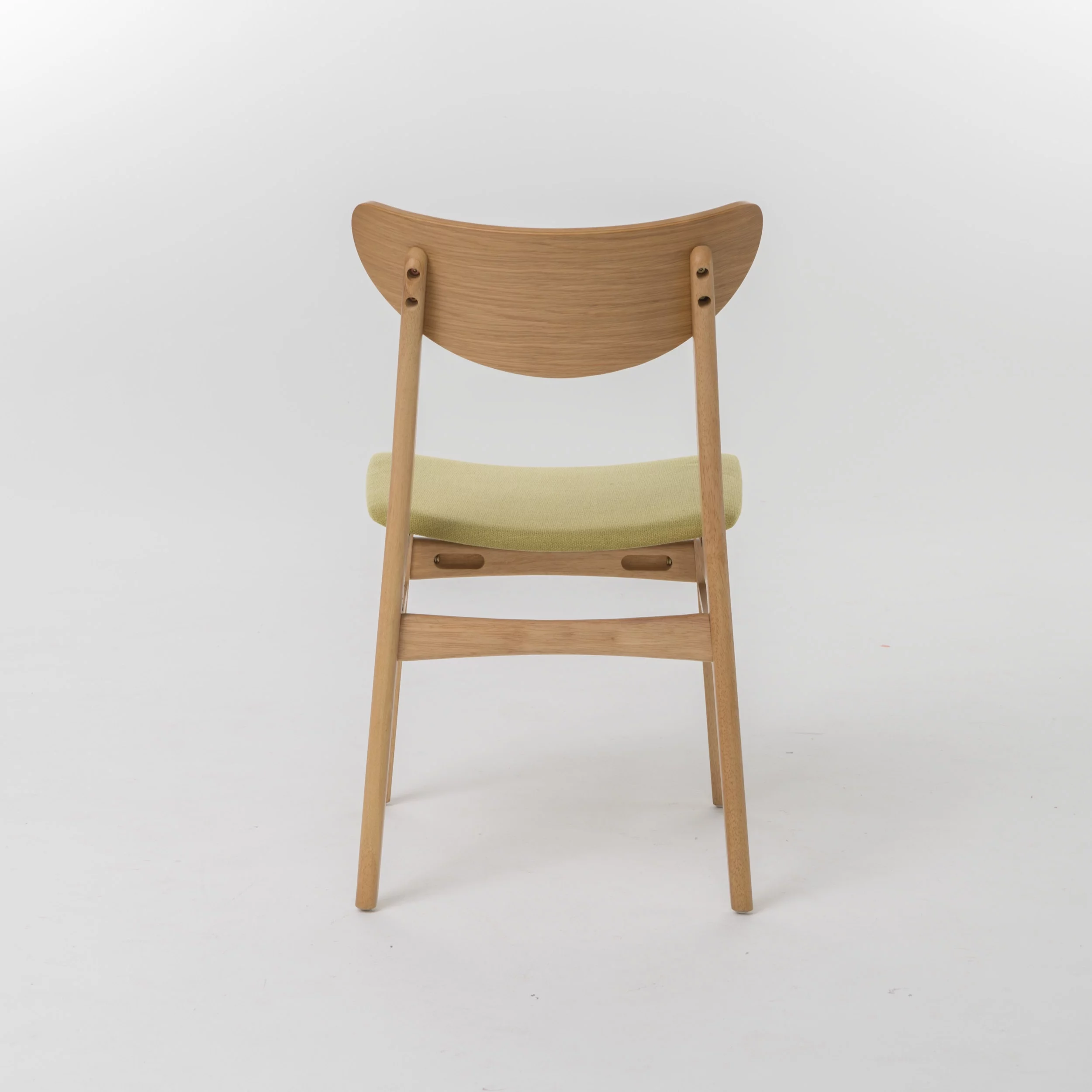 Lagom Ava Mid Century Modern Fabric Dining Chairs, Set of 2, Green Tea