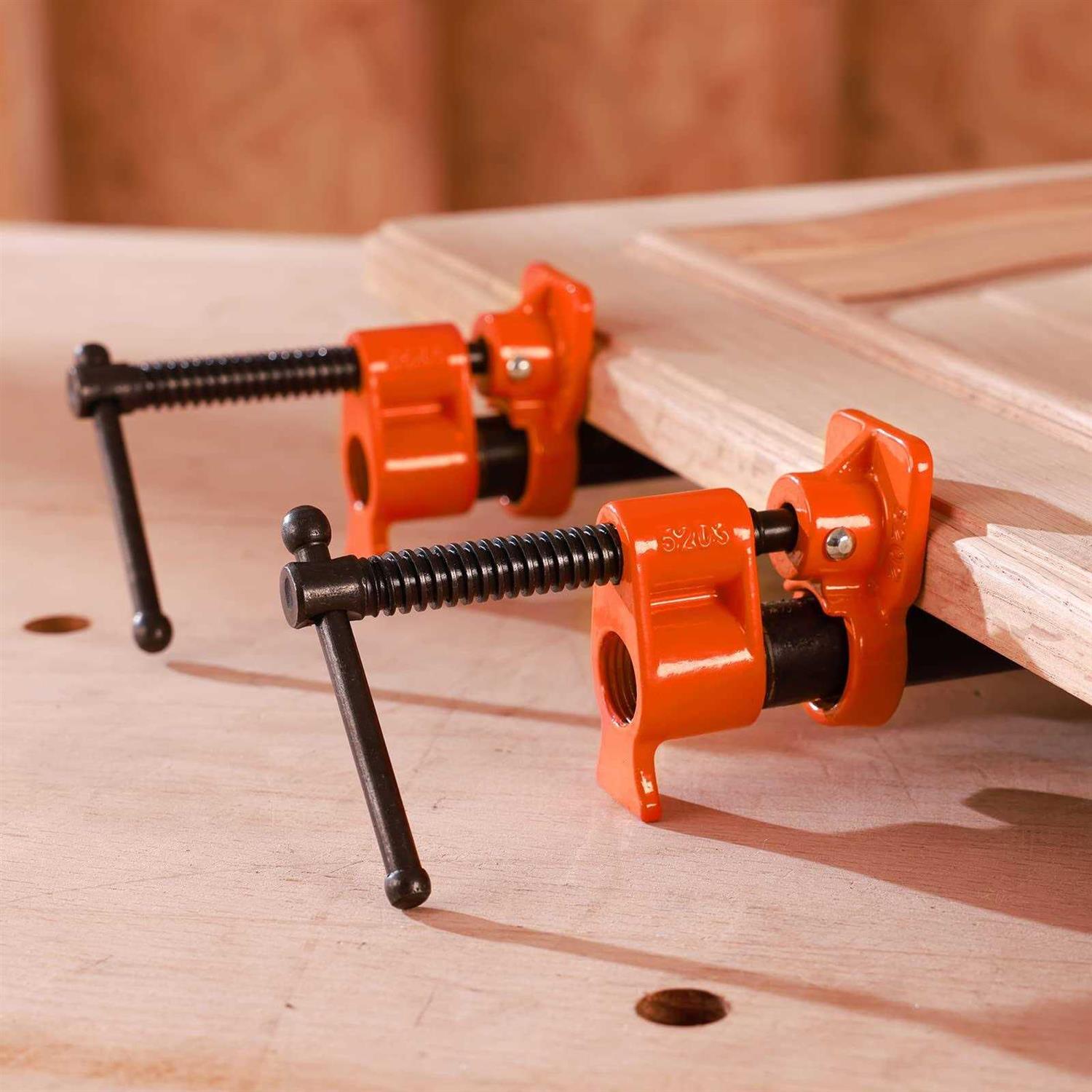 PONY 2-Pack Wood Gluing Pipe Clamp Fixture Black Pipe