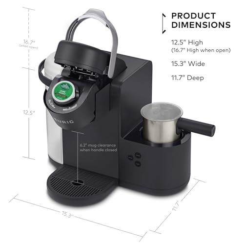 Keurig K-Cafe Single-Serve K-Cup Coffee Maker, Latte Maker and Cappuccino Maker, Comes with Dishwasher Safe Milk Frother, Coffee Shot Capability, Compatible with all Keurig K-Cup Pods, Dark Charcoal