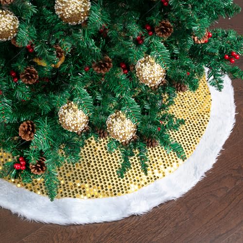 Mr. Pen- Christmas Tree Skirt 48 inches, Knitted Christmas Skirt Tree, Xmas Tree Skirt
