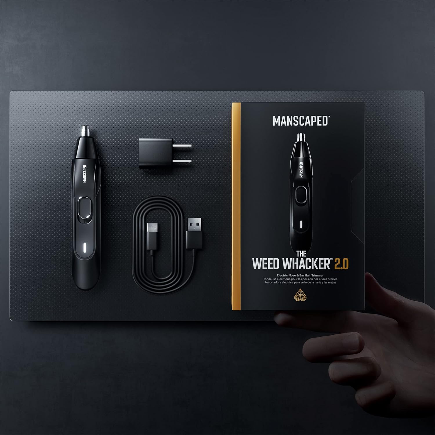 MANSCAPED® The Face Grooming Duo Contains: The Beard Hedger® Premium Precision Beard Trimmer and The Weed Whacker® 2.0 Nose and Ear Hair Trimmer