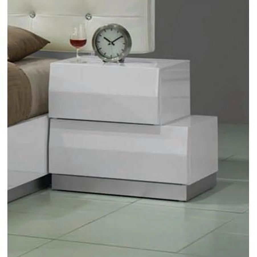 Best Master Spain 5-Piece Engineered Wood East King Bedroom Set in White Gloss