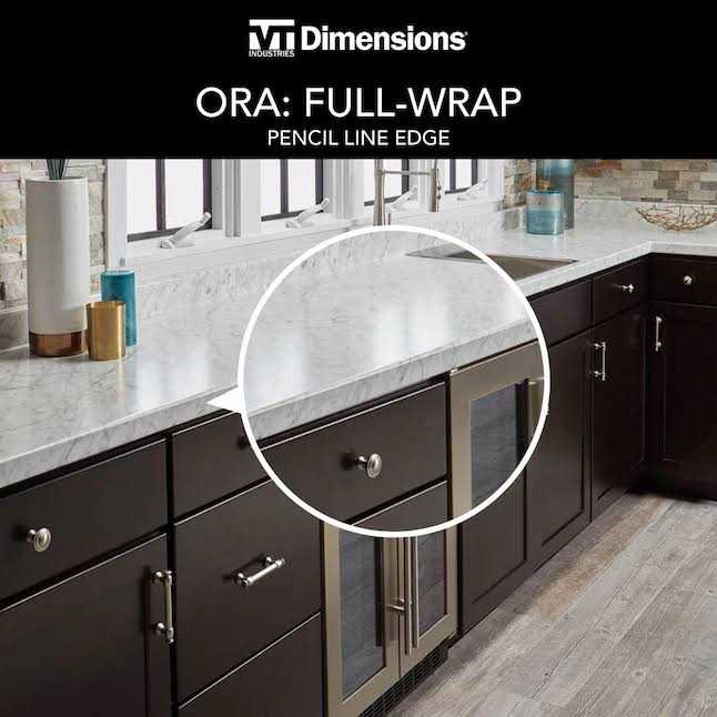 VT Dimensions Formica 25.25-in x 3.75-in Carrara Bianco 6696-43 Straight Laminate Countertop with Integrated Backsplash