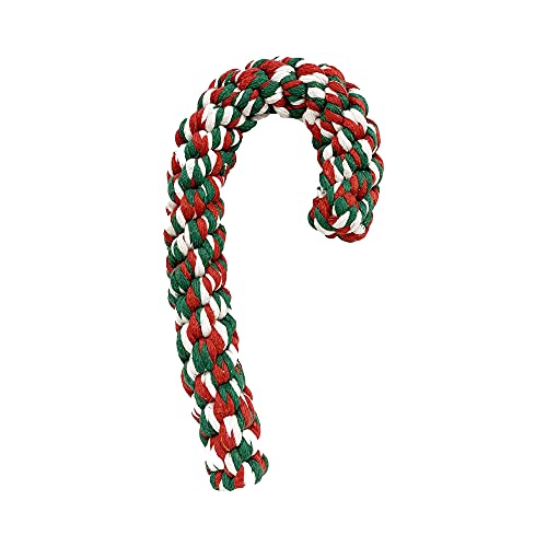 Midlee Candy Cane Rope Christmas Dog Toy (Large)- Thick Big Chew Pet Holiday Puppy Toy -Red White Green