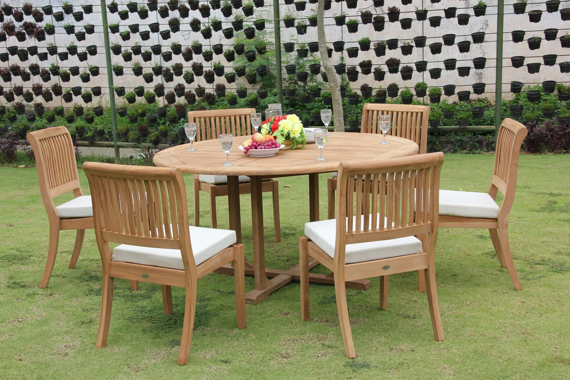 Teak Dining Set: 6 Seater 7 Pc: 60