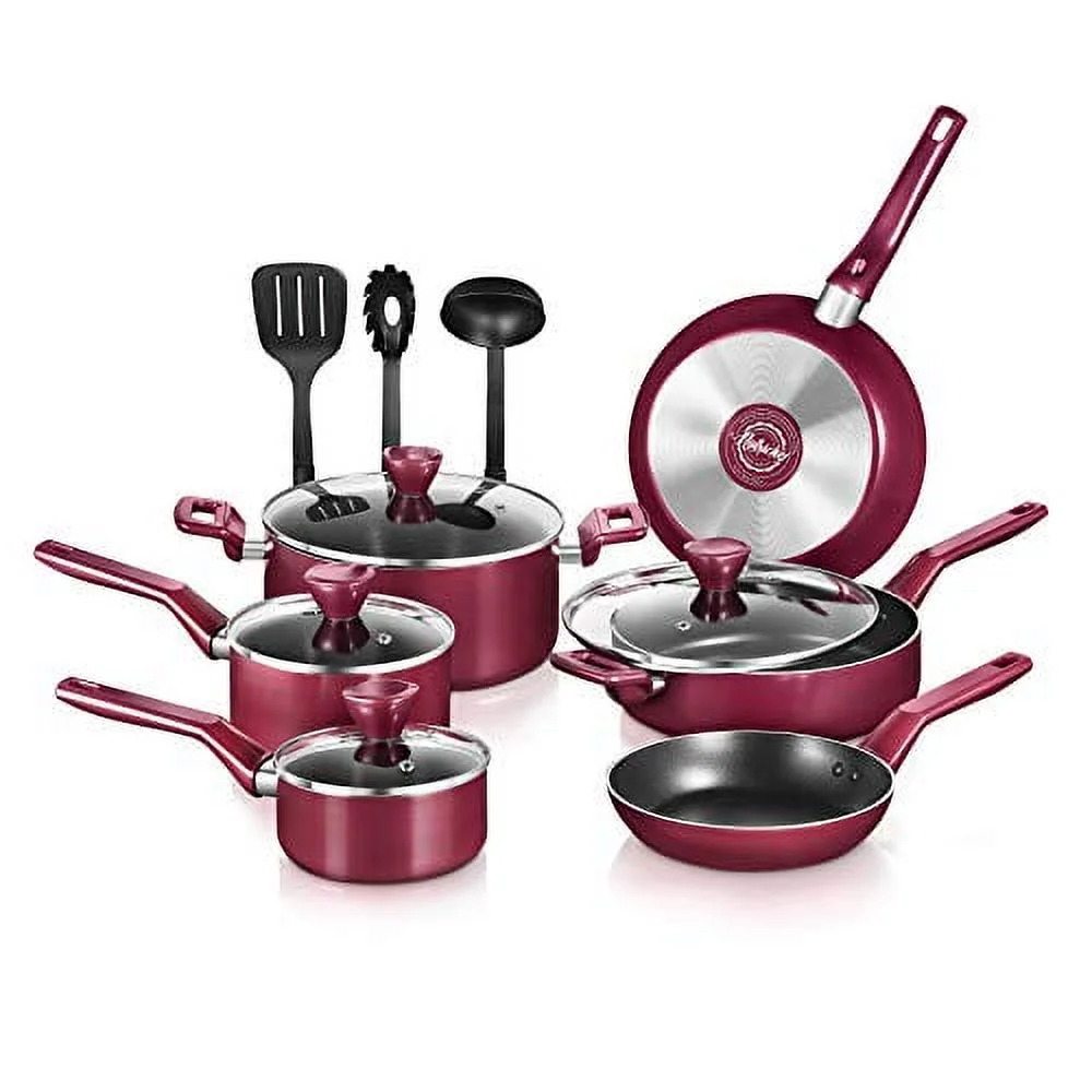 NutriChef Kitchenware Pots & Pans - Stylish Kitchen Cookware Set, Non-Stick (13-Piece Set)