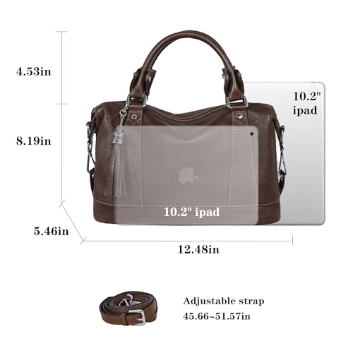 HESHE Womens Genuine Leather Handbags Purse Crossbody Satchel Tote Bags Ladies Real Leather Bags