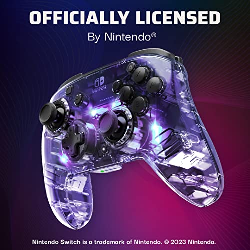 PDP Gaming Afterglow Wireless Nintendo Switch Pro Controller: Prismatic RGB LED Lighting, Full Motion Control Gamepad, Customizable Paddle Buttons