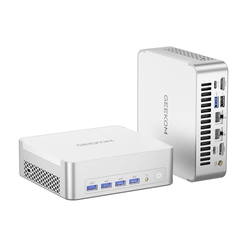 GEEKOM AE8 Max Mini Desktop Computer, AMD Ryzen7 8745HS(8C/16T,up to 4.9GHz),32GB DDR5 RAM & 1TB SSD, Mini PC Windows 11 Pro/AMD Radeon 780M/USB3.2 * 4/2.5G LAN for Gaming/Business
