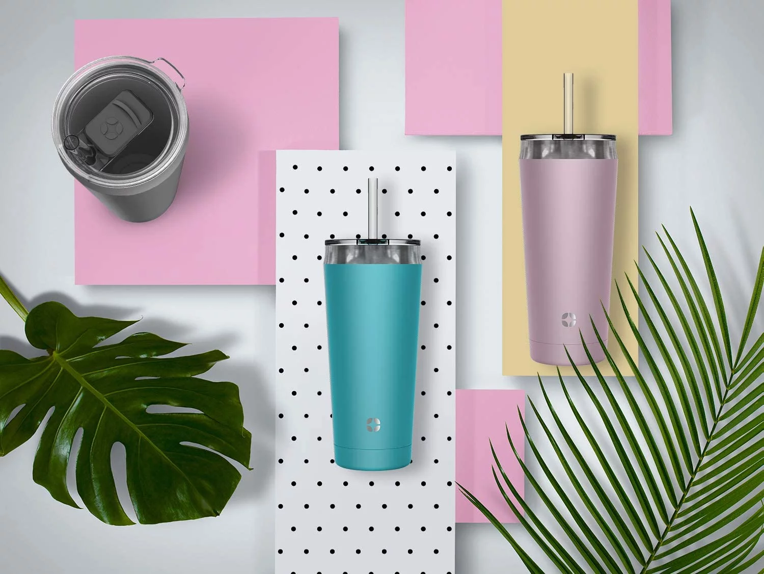 Ello Beacon Vacuum Insulated Stainless Steel Tumbler with Slider Lid and Optional Straw