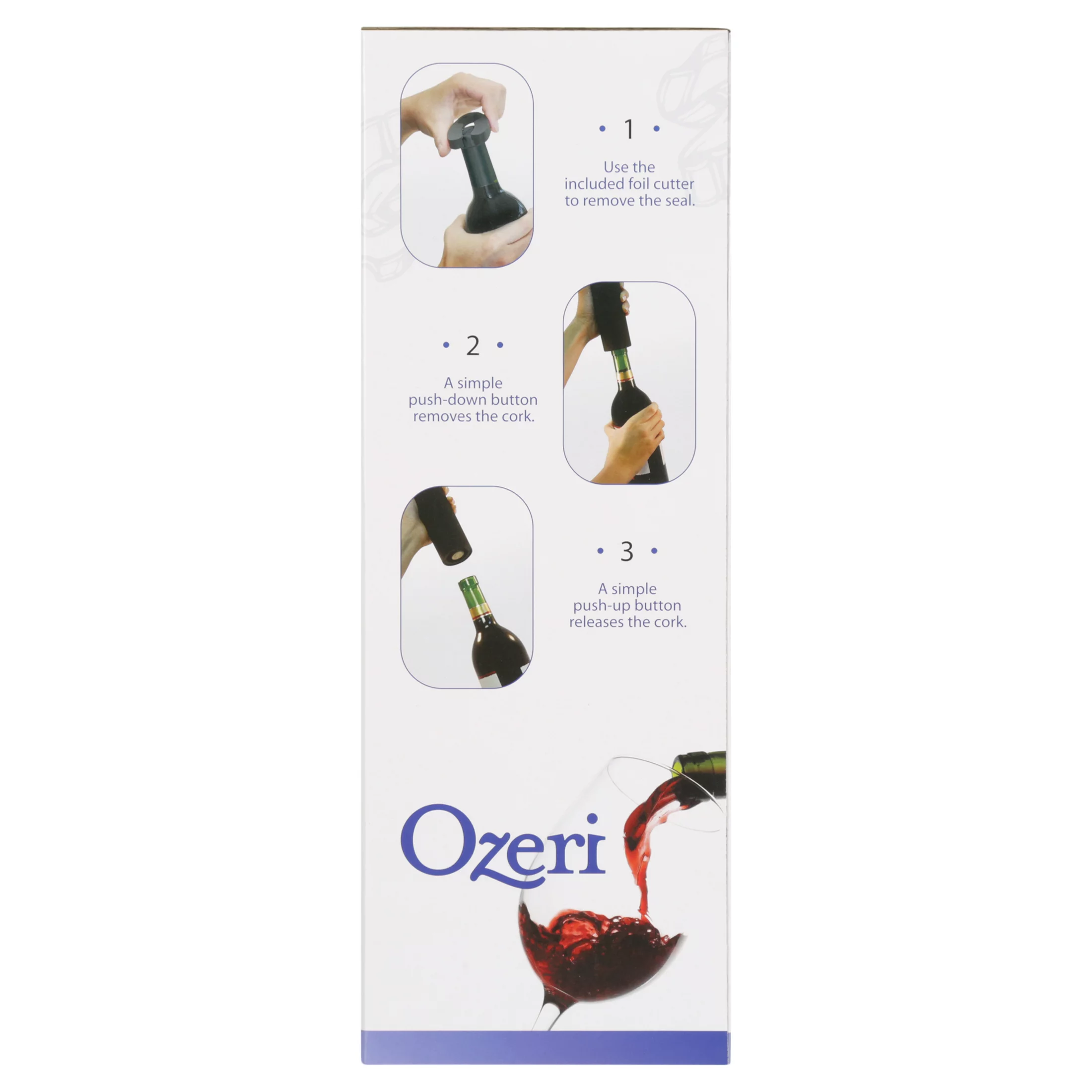 Ozeri Pro Electric Wine Bottle Opener with Wine Pourer, Stopper, Foil Cutter and Elegant Recharging Stand