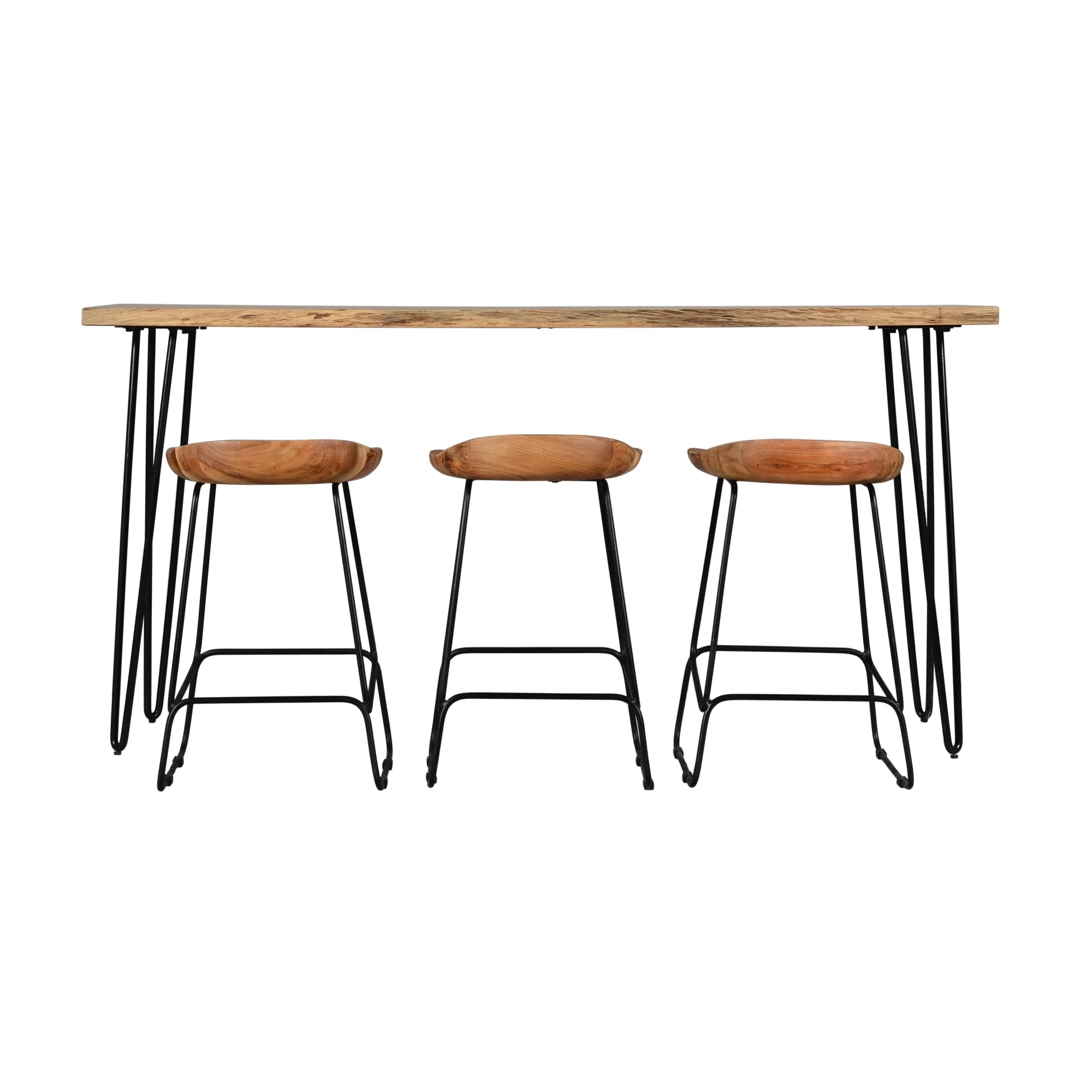 Jofran Nature's Edge Modern Solid Wood Counter Height Backless Stool (Set of 3)