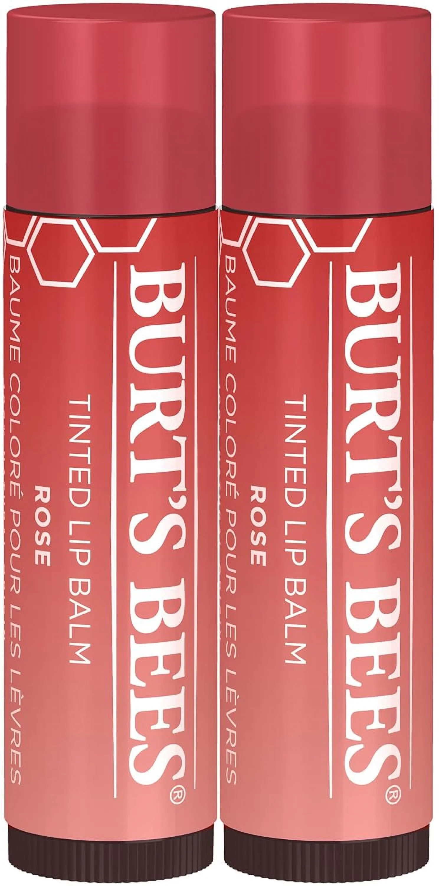 Burt's Bees Lip Tint Balm Stocking Stuffers Gifts, Long Lasting 2 in 1 Duo Tinted Balm Formula, Color Infused with Hydrating Shea Butter for a Natural Looking Buildable Finish, Petal Rose (2-Pack) Rose 2 Count (Pack of 1)