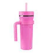 ThermoFlask 32oz Insulated Standard Straw Tumbler with Handles, 2-pack (Pink & Yellow)