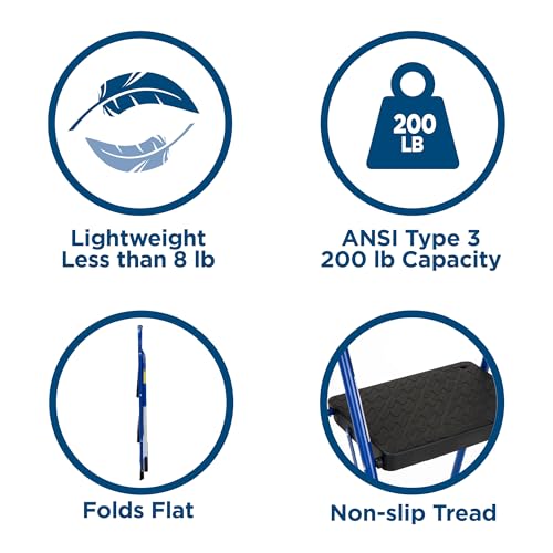 COSCO 2-Step Big Step, Steel Step Stool, Gray