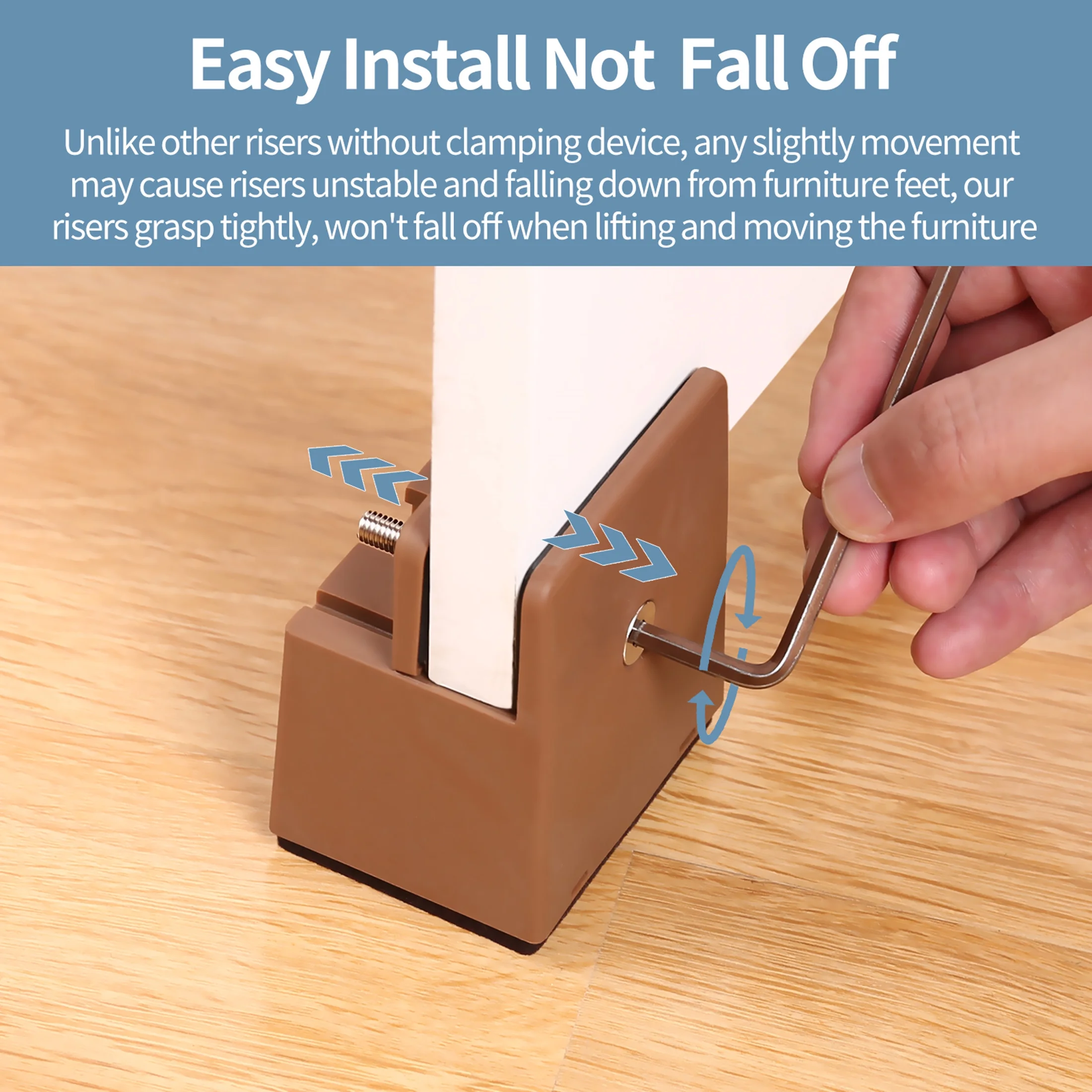 Ezprotekt Adjustable Bed Riser, Fits Foot Thickness of Bed from 0 to 1.5