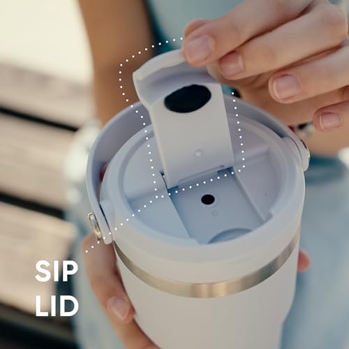 Hydrapeak Nomad 24 oz Tumbler with Handle and Straw Lid, Leakproof, Double Insulated, 24oz Cup Stainless Steel (Blush)