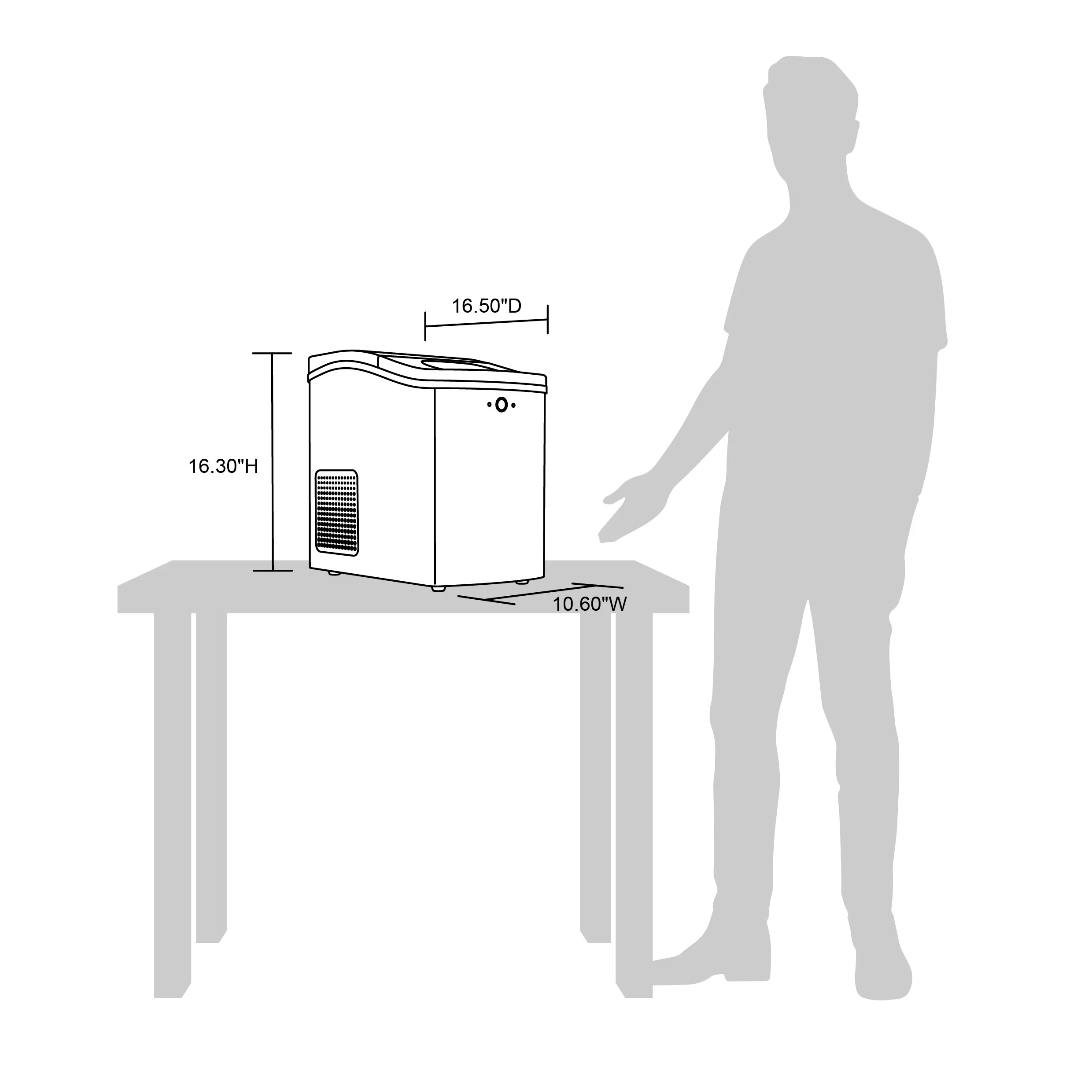 Newair 40 lb. Countertop Nugget Ice Maker in Stainless Steel - NIM040SS00