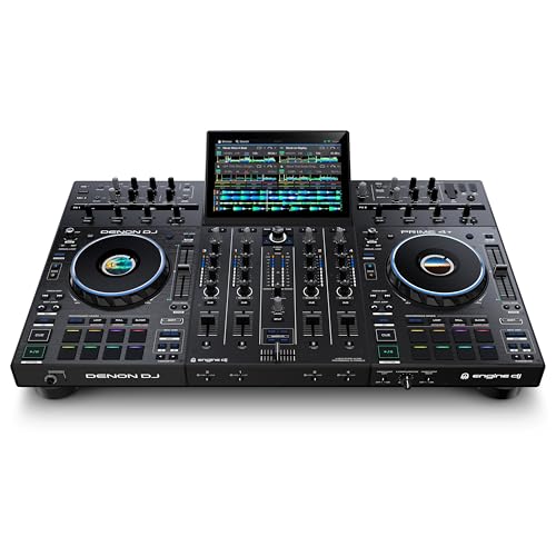 Denon DJ PRIME 4+ Standalone DJ Controller with Stem Separation on 4 Decks, Wi-Fi Streaming, Drop Sampler Mixer, 10.1