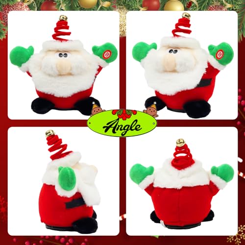 Hopearl Singing Dancing Light up Christmas Father Interactive Toy Santa Claus Animated Plush Toy Gift for Kids Toddlers Boys Girls, 11''