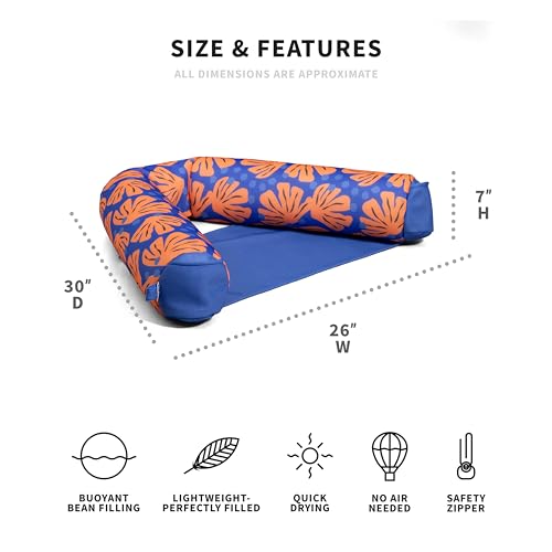 Big Joe Noodle Sling, No Inflation Needed, Pool Float with Armrests, Quick Draining Fabric, Cup Holder