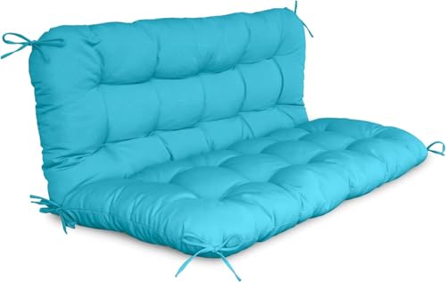 YEFU Porch Swing Cushion, Swing Cushions 2-3 Seater Replacement with Backrest, Waterproof Bench Cushion for Patio Garden, 48x40x5 Inch, Burgundy