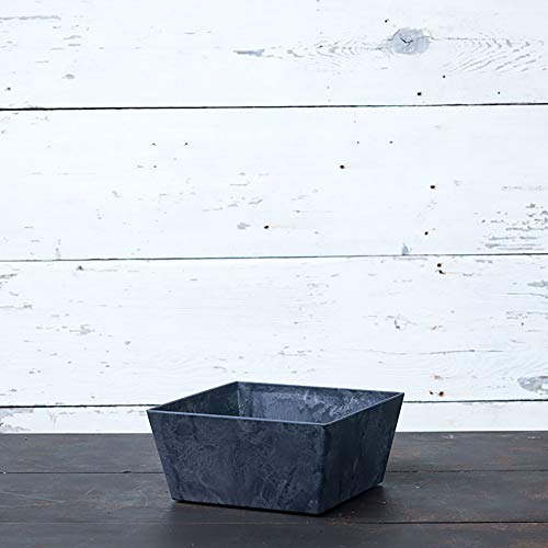 Novelty Ella Low Square Planter, 12-Inch, Black