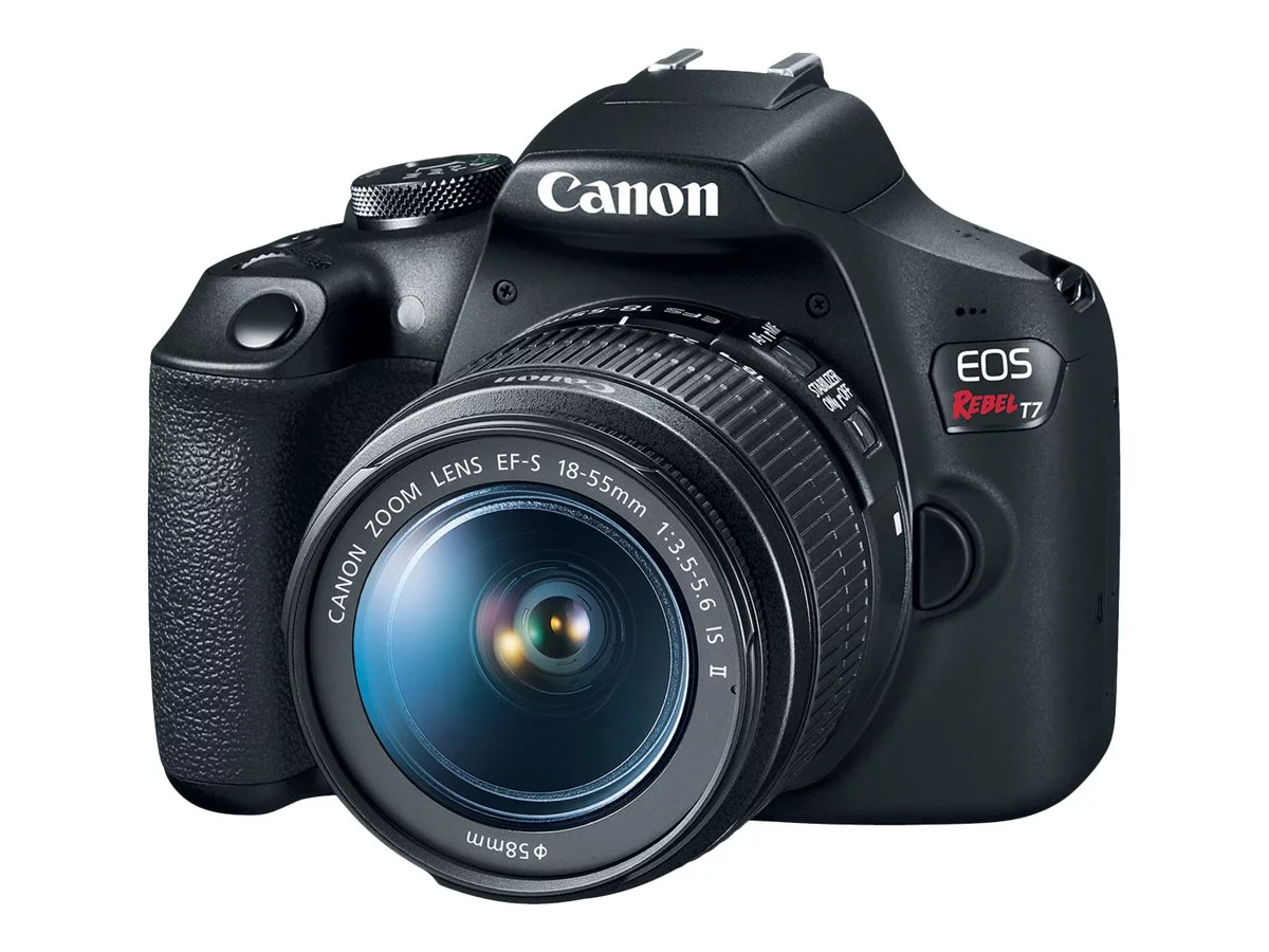 Canon EOS Rebel T7 - Digital camera - SLR - 24.1 MP - APS-C - 1080p / 30 fps - 3x optical zoom EF-S 18-55mm IS II lens - Wi-Fi, NFC - black