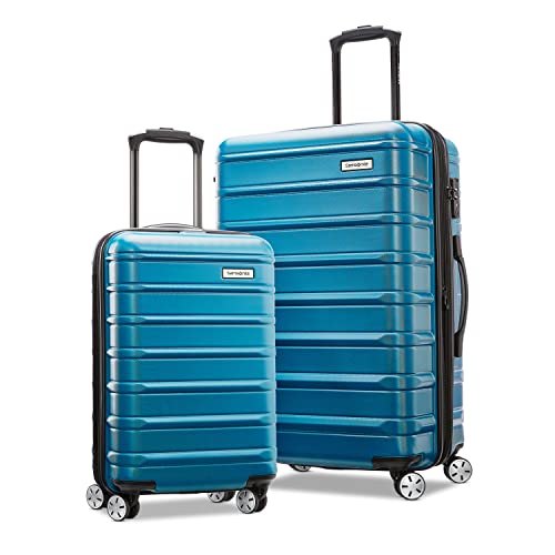 Samsonite Omni 2 Hardside Expandable Luggage with Spinner Wheels, 2-Piece Set (19/24), Lagoon Blue