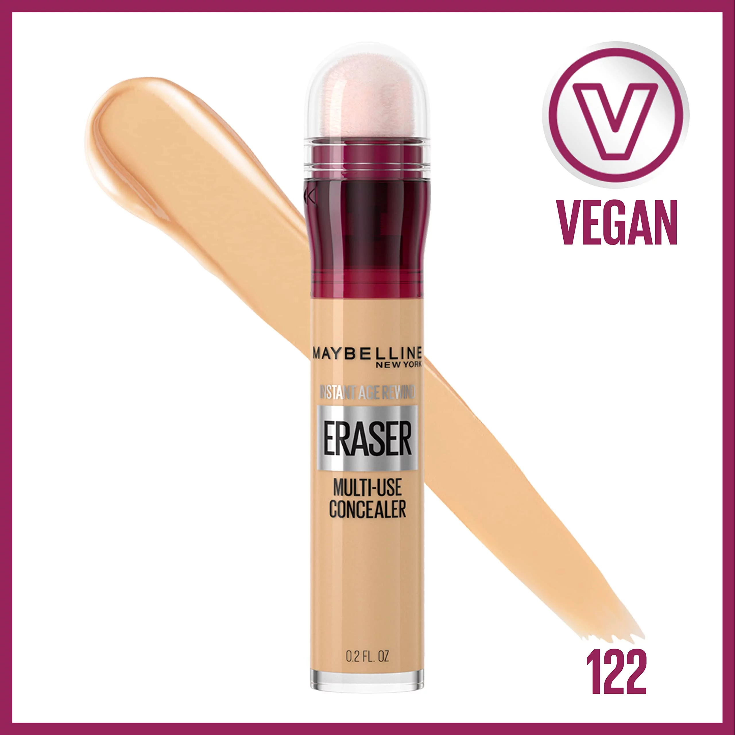 Maybelline Instant Age Rewind Instant Eraser Multi Use Concealer 122  0.2 Fl Oz (Pack of 2)