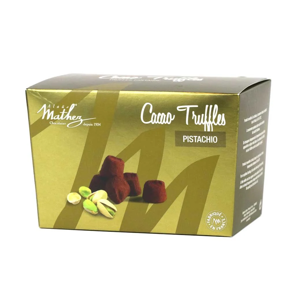 Mathez French Chocolate Truffles with Pistachio, 8.8oz Box