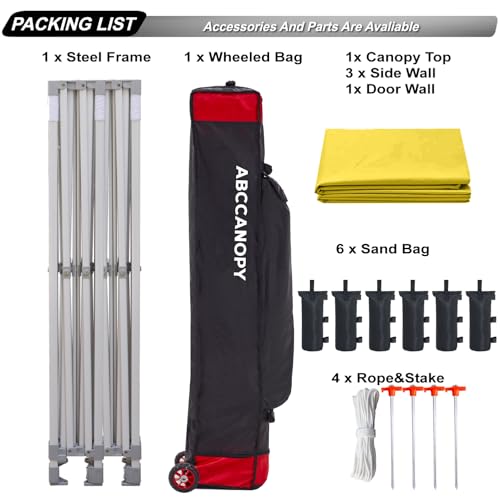 ABCCANOPY Easy Pop Up Canopy Tent with Sidewalls 10x10 Commercial -Series, White